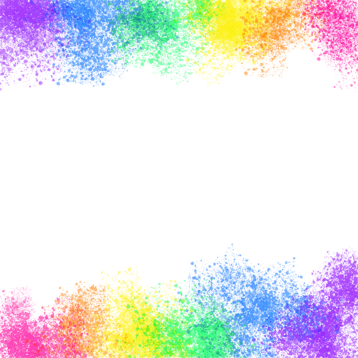 rainbow splatter edges, bright and colorful paint splash texture, perfect for pride month